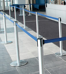 Queue Control Retractable Barrier Posts